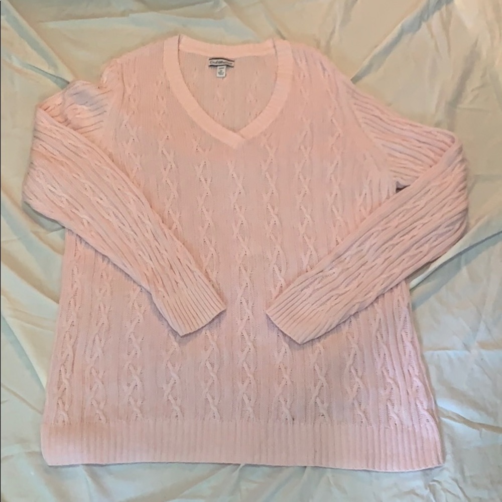 Pink cableknit sweater